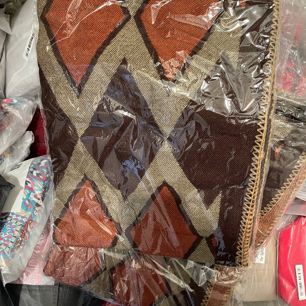 Chevron Leopard Print Sweater Open Front Poncho - image 7